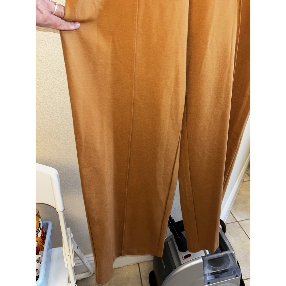 LIZ CLAIBORNE Women's XL CAMEL BROWN WIDE LEG PANTS Stretch